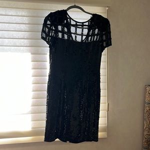 Black sequin and beaded cocktail dress